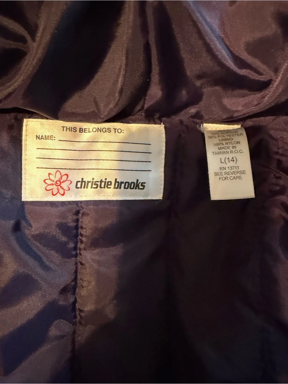 Vintage 90s Christie Brooks Purple Faux Fur Hooded Coat Jacket Girls L 14